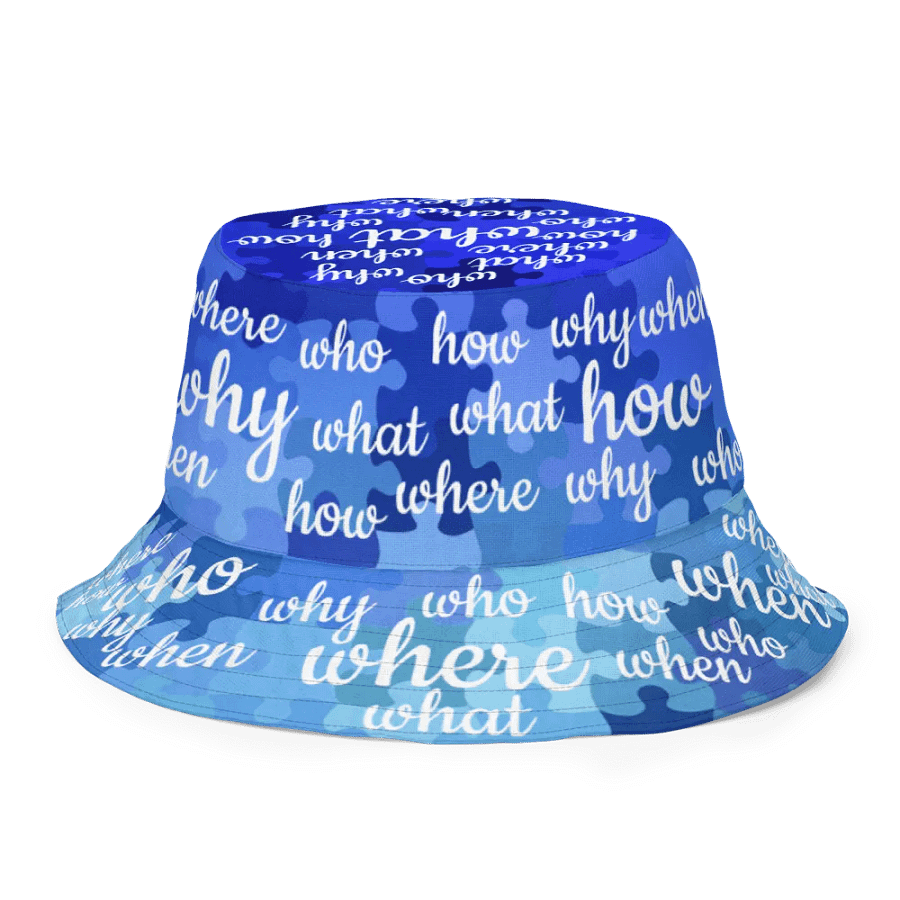 How Puzzling Blue Reversible Bucket Hat product image (1)