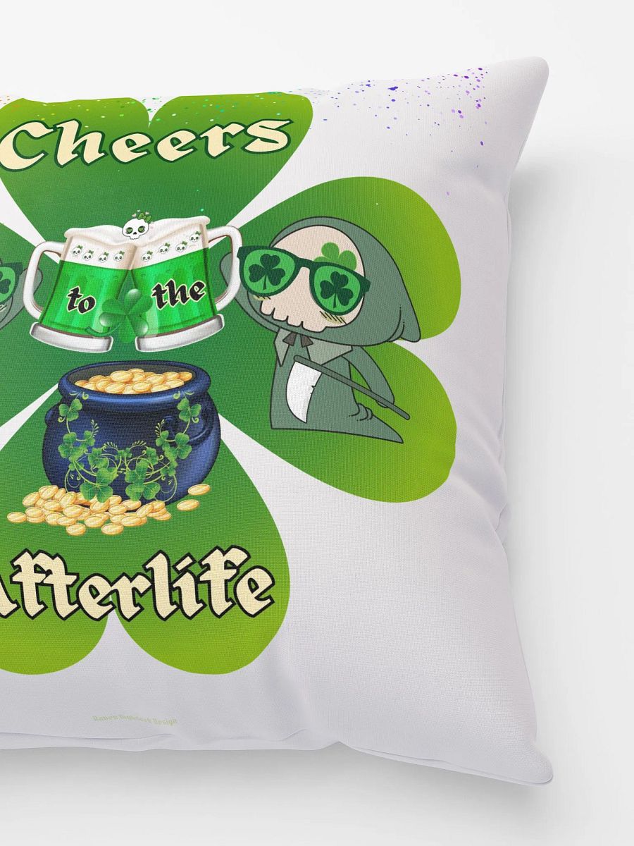 Green Beers & Grim Reapers: Cheers to the Afterlife Pillow product image (2)