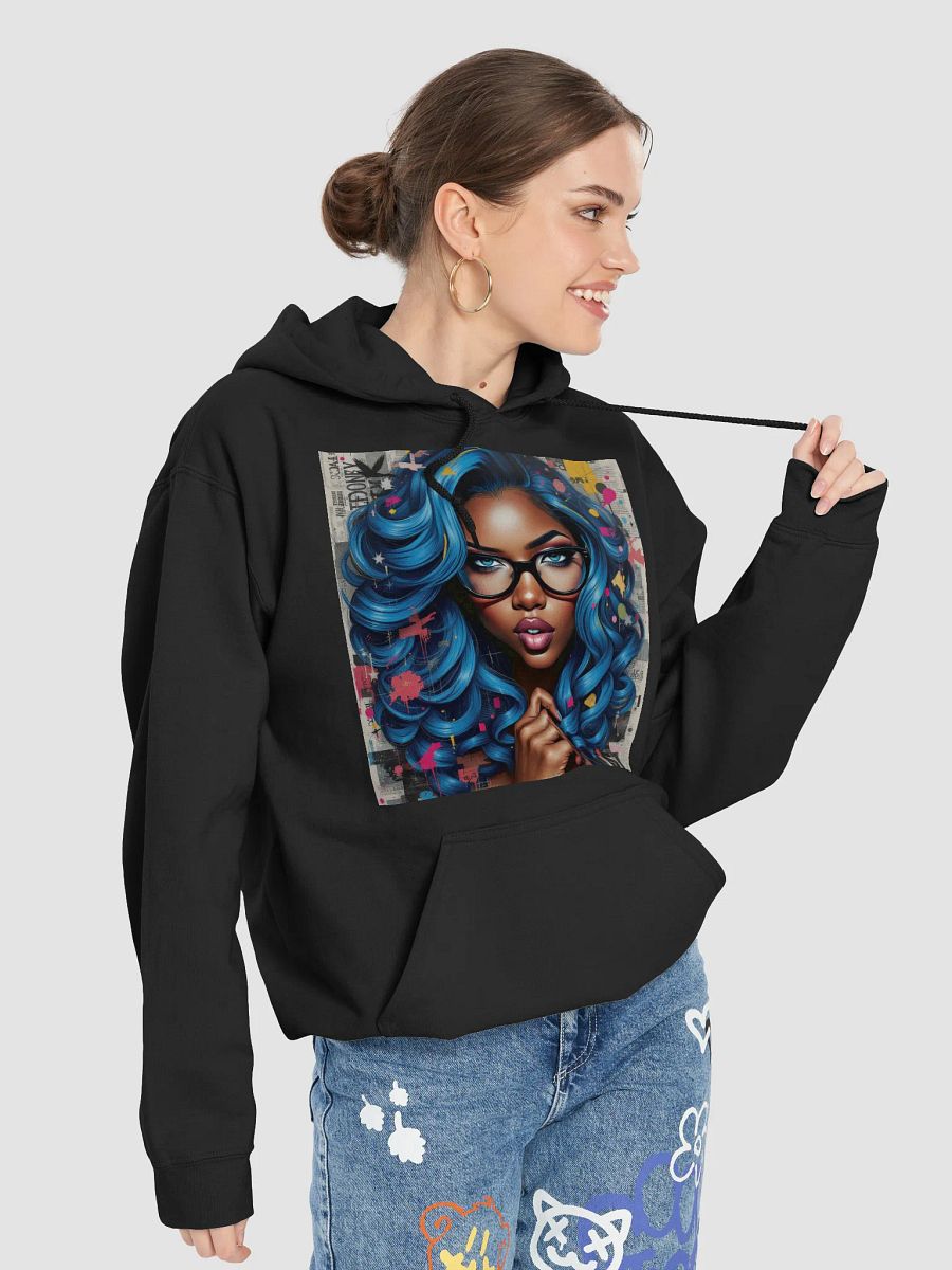 Vibrant Blue Hair Illustration Hoodie product image (7)