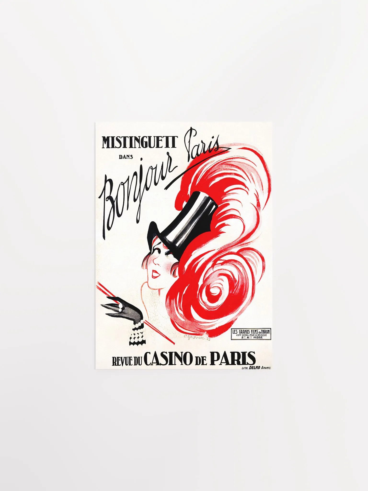 Vintage 1925 Caberet Mistinguett Poster Unframed product image (3)