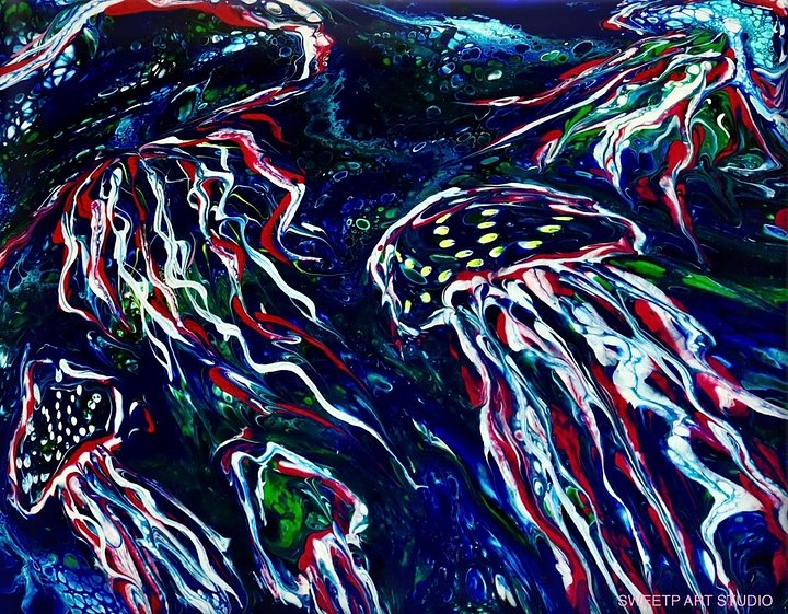 Trippy Jellyfish Gang | Art Print product image (1)