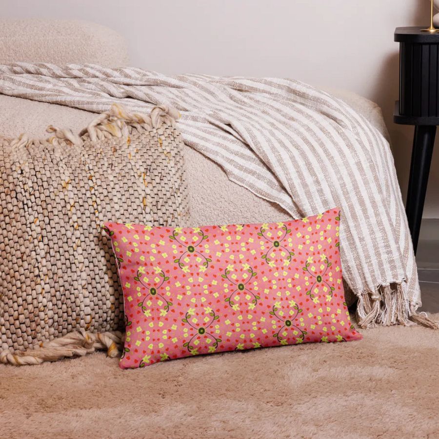 Hearts and Flowers Pink Pillow Case product image (27)