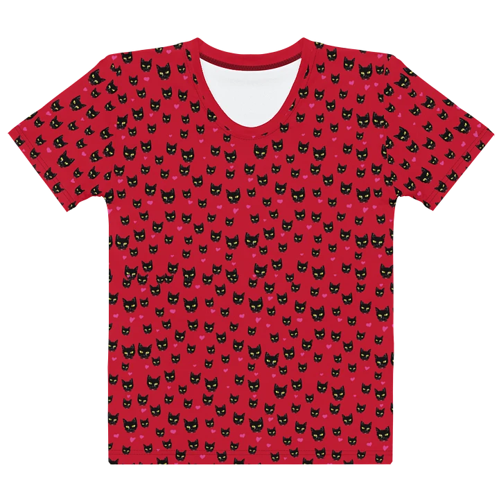 'Red Kitty Dots' Womens Poly Tee product image (1)