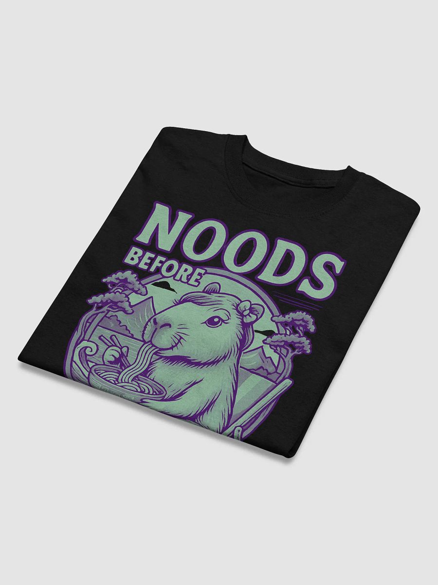 Capybara Noodle Time T-Shirt "NOODS BEFORE DUDES" product image (4)