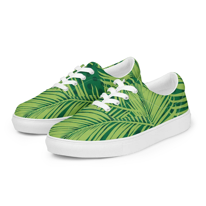 Tropical Leaf Lace-Up Canvas Shoes product image (2)