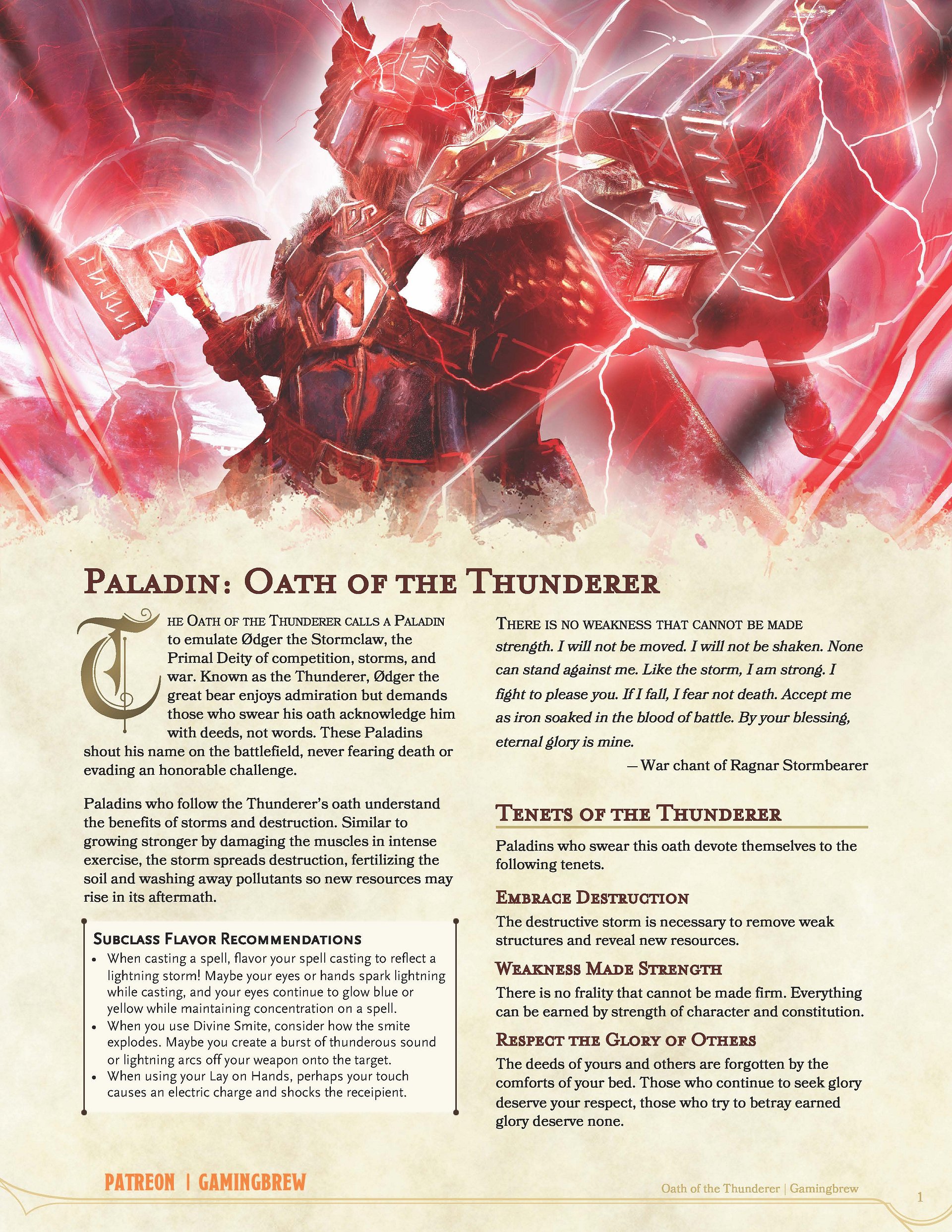 Oath of the Thunderer | 5E Paladin Subclass product image (2)