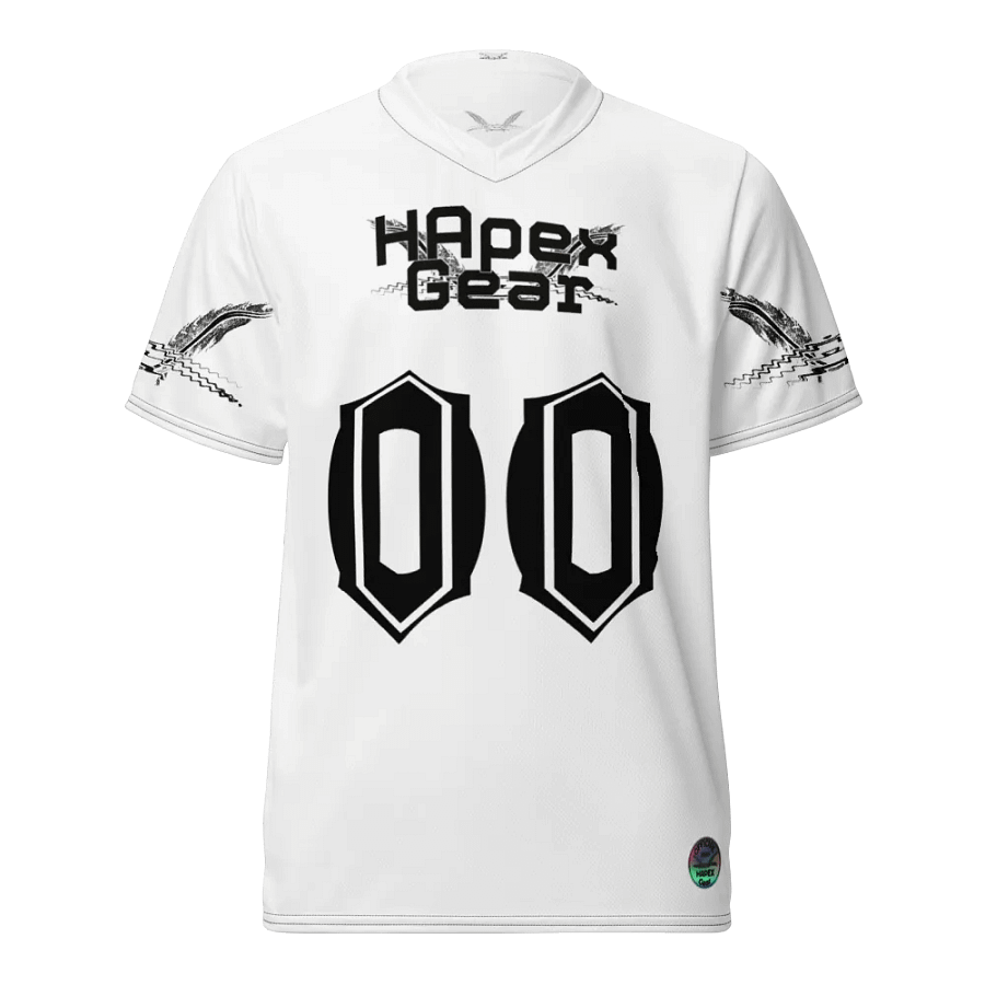 Sellout - White - Recycled Unisex Sports Jersey - Black HApex Gear Black Logo product image (3)