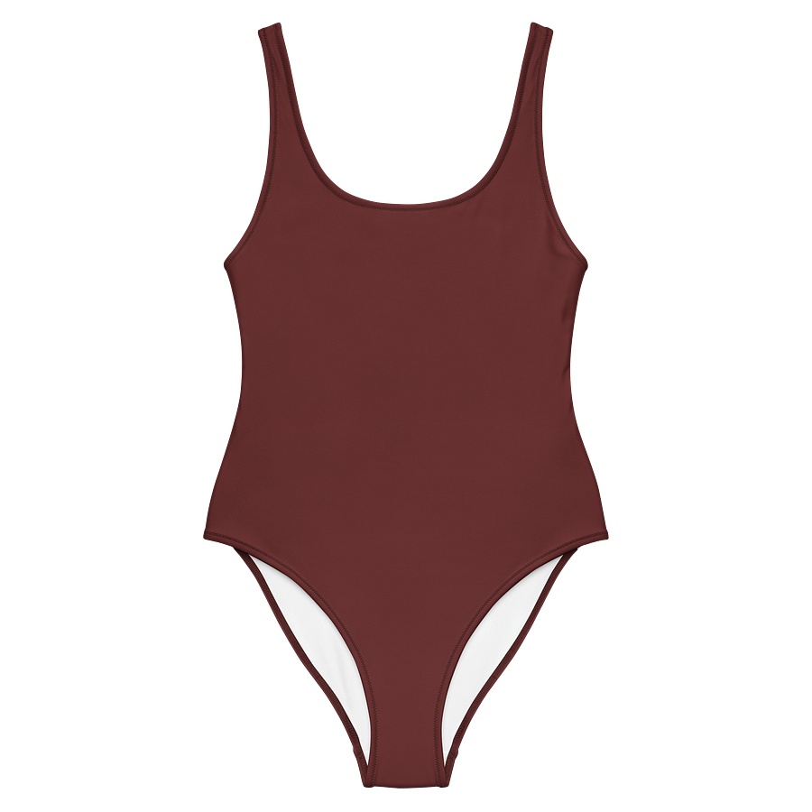Auburn Red Brown Solid Color Retro Inspired Women's One Piece Swimsuit product image (1)