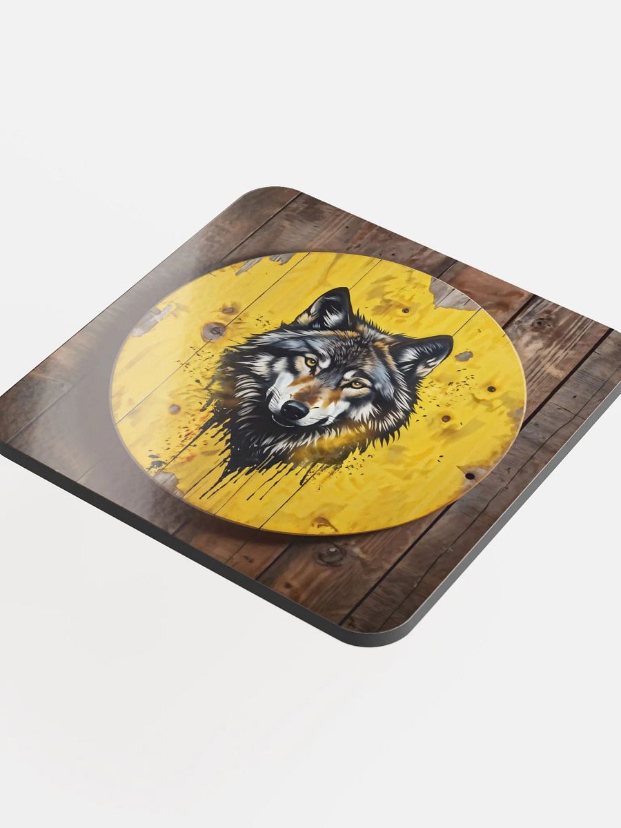 Glossed Cork Coaster - Wolf product image (1)