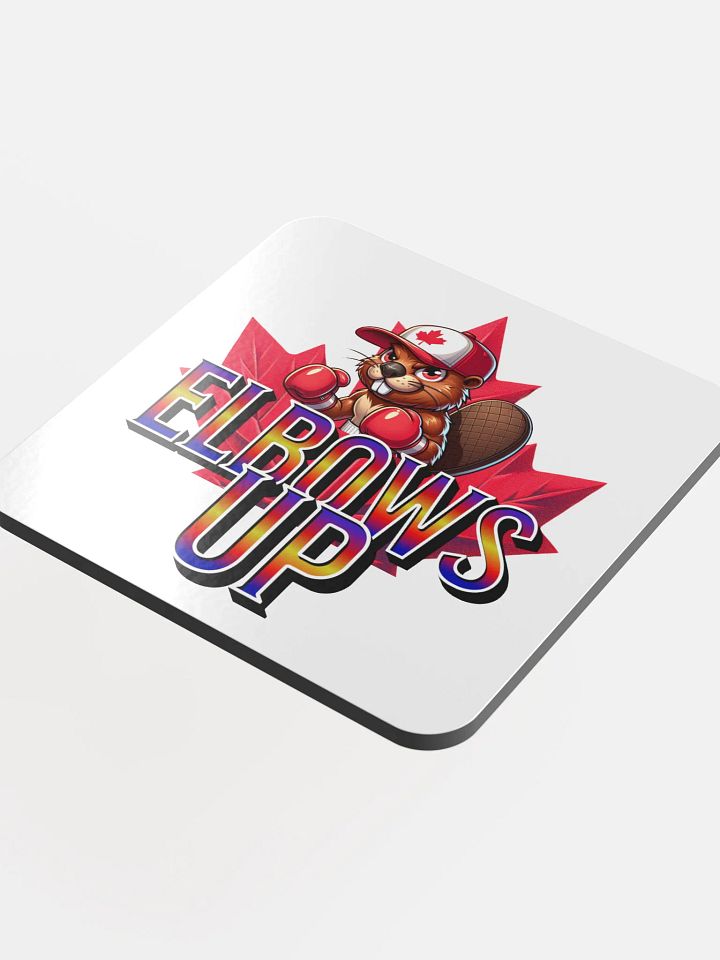 Elbows Up Maple Leaf Beaver Boxing Mauler Coaster Set product image (1)