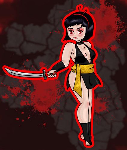 She is finished! Despite liking how this turned out overall, I still think the original doodle from a few years ago is cuter....