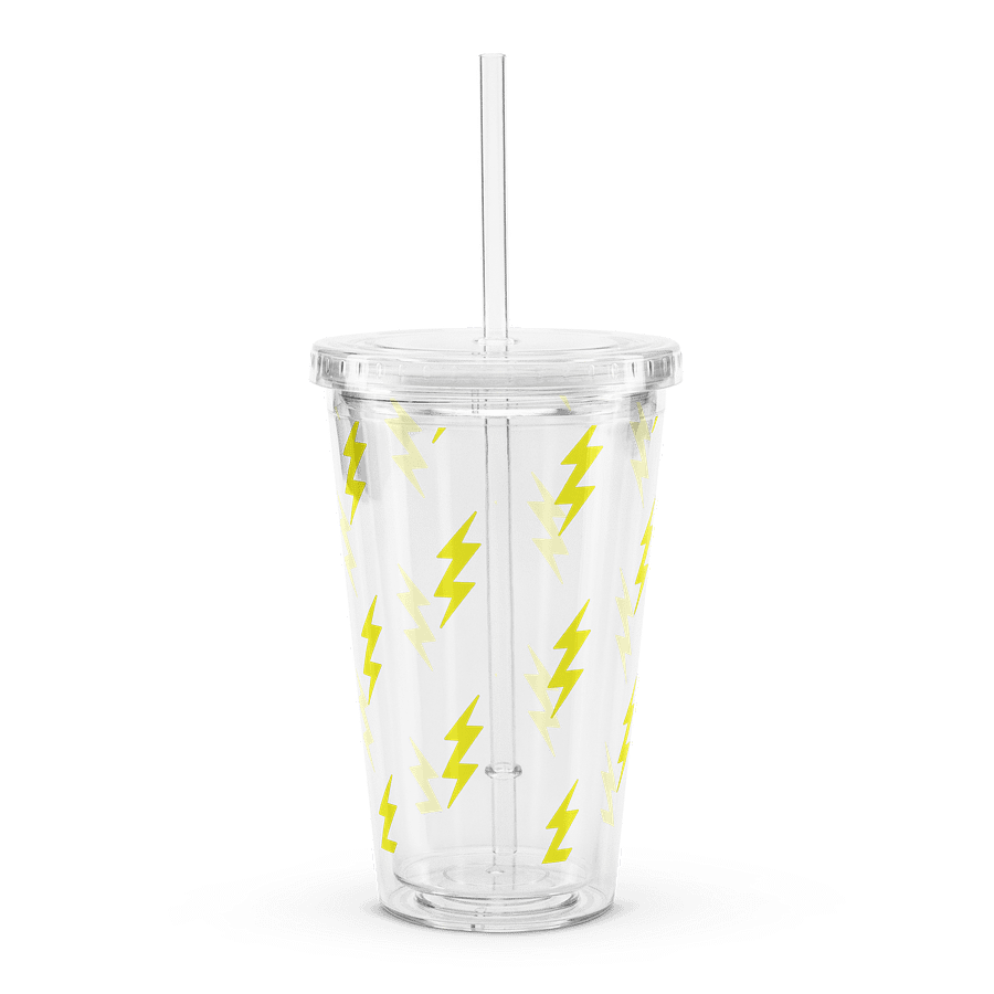 Yellow Lightning Clear Plastic Tumbler product image (2)