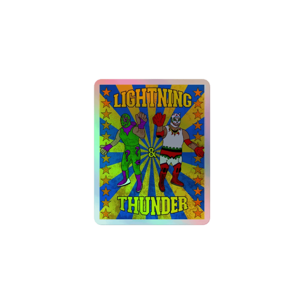 Lightning & Thunder Lucha Figures Holo Sticker product image (1)