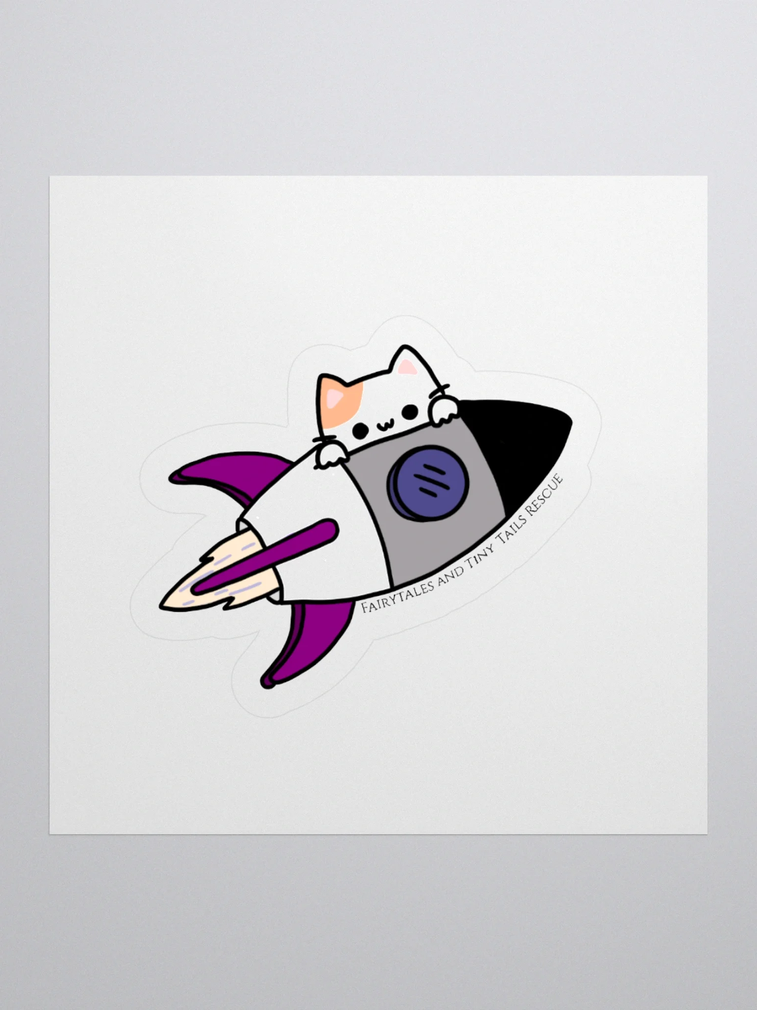 Asexual Pride Rocket Cat product image (2)