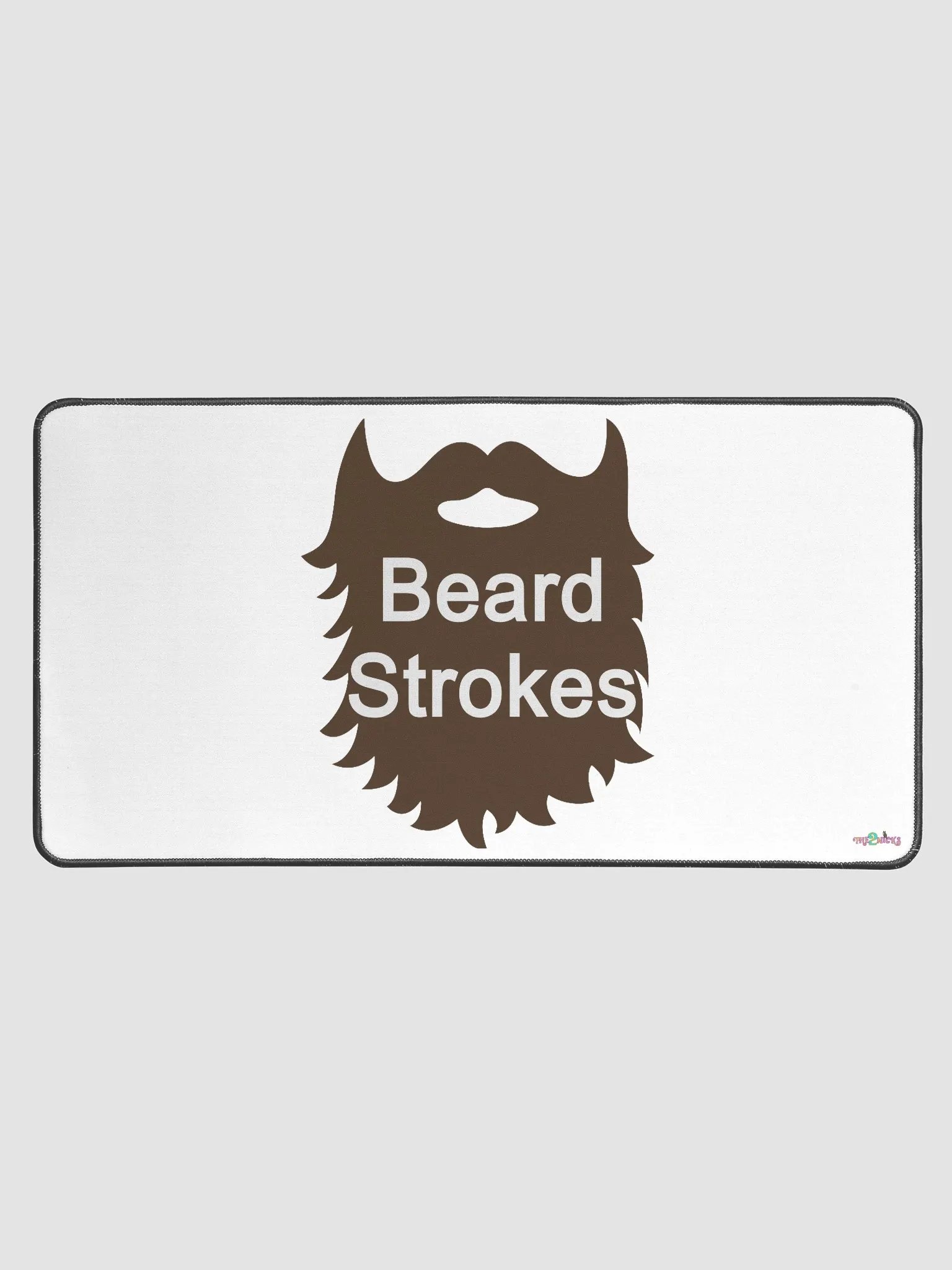 Brown Beard Strokes Desk Mat (White) product image (1)