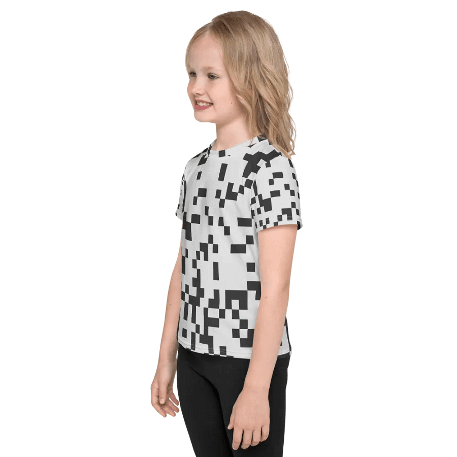 Pixelated Monochrome Madness Kids T-Shirt product image (3)