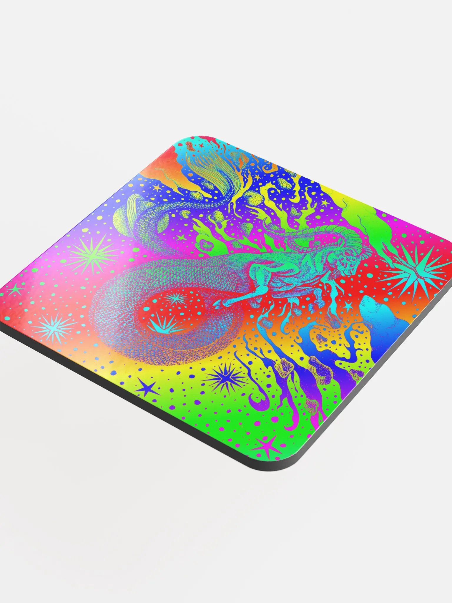 Limited edition Full Rainbow Capricorn Zodiac coaster product image (4)
