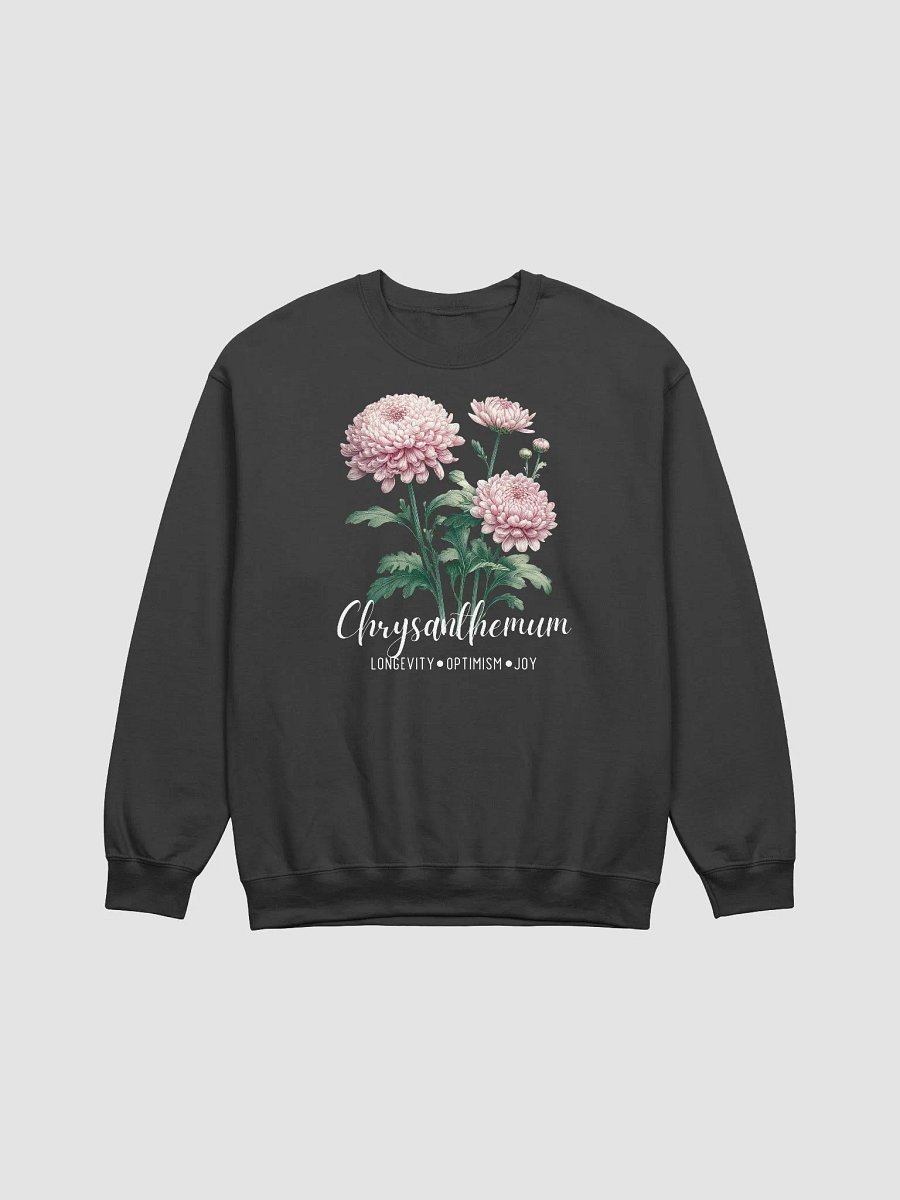 November Birth Month Inspirational Chrysanthemum Flower Sweatshirt: Longevity Optimism Joy product image (4)