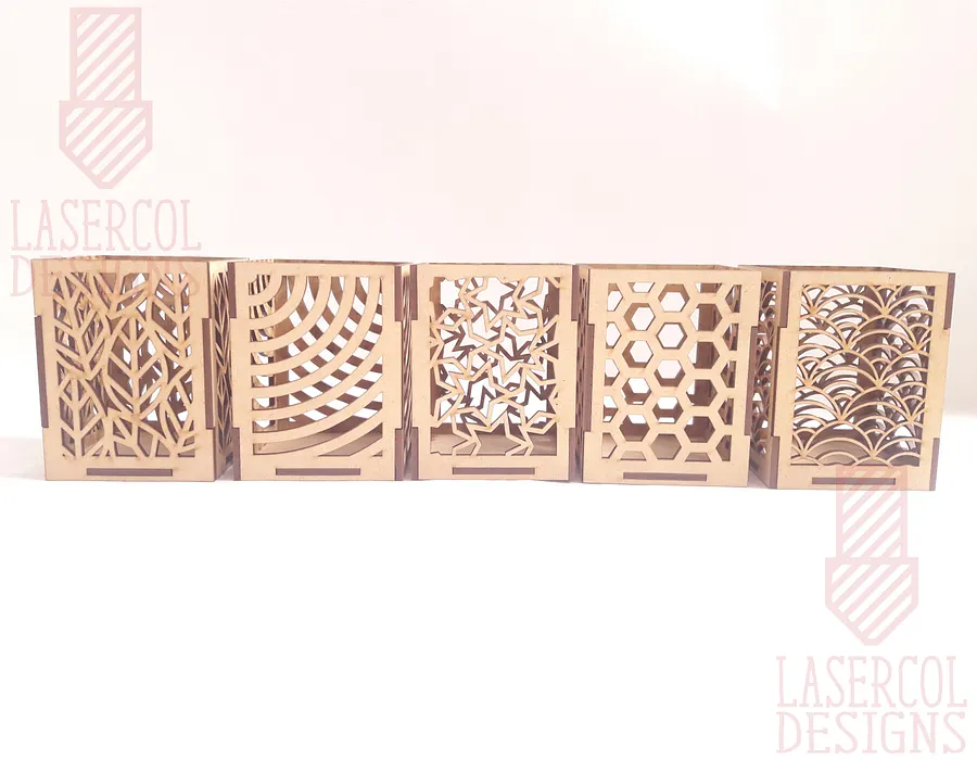 Pencil Holder (Ten Styles) File - Laser Cut Files product image (4)