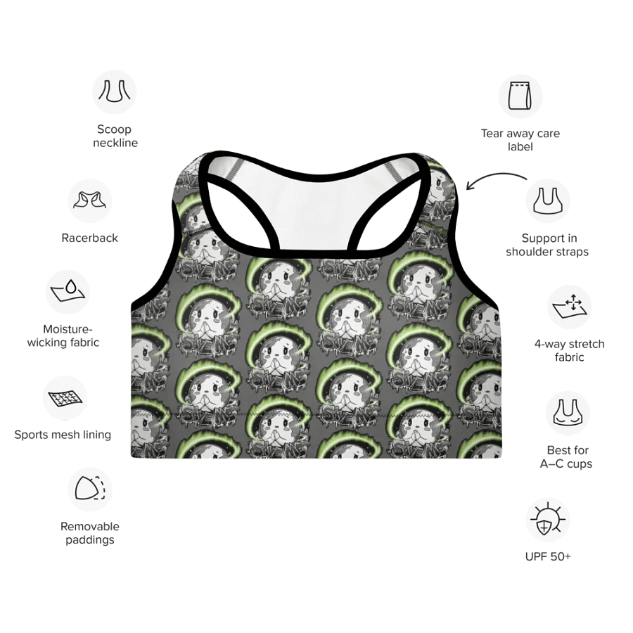 Save Me: A Plea from Planet Earth All-Over Print Padded Zambezi Sports Bra 🌍 product image (7)