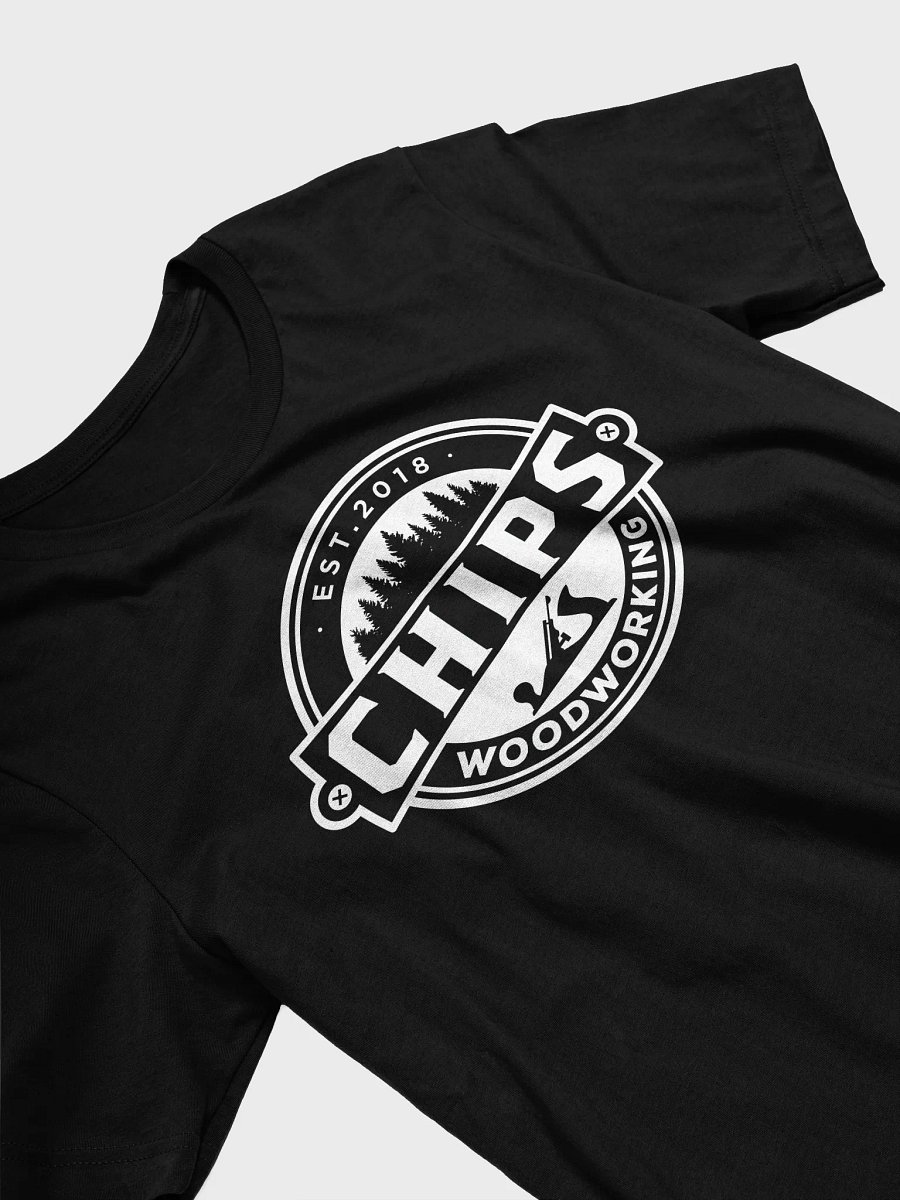 Chips Woodworking White Logo Unisex T-Shirt product image (16)