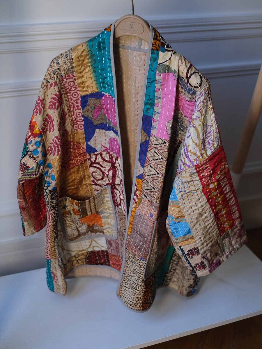 Artisanal Collection - Handmade Kantha Patchwork Kimono Jacket product image (5)