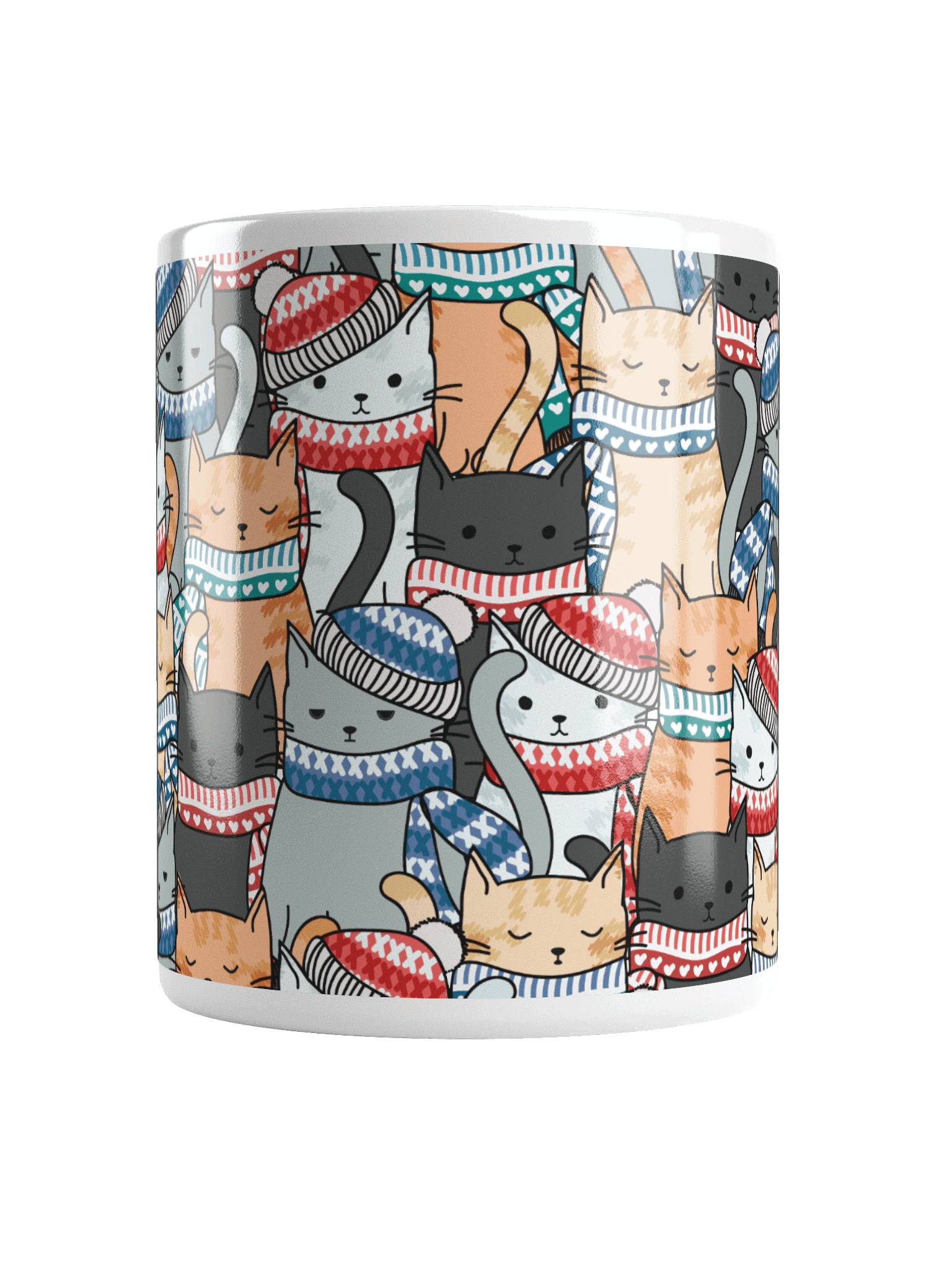 Cats in Winter Hats & Scarves Coffee Mug product image (7)