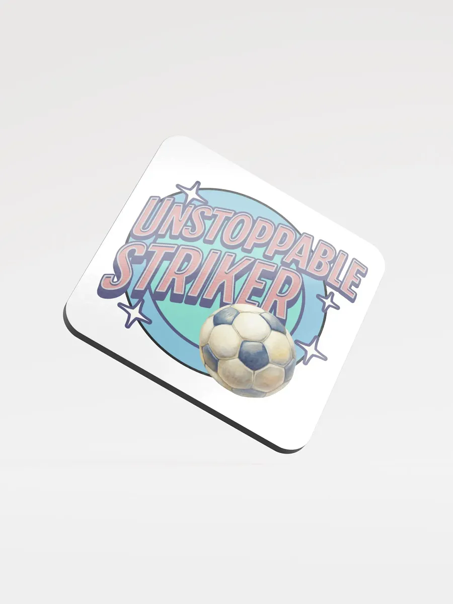 Unstoppable Striker Soccer Cork Coaster product image (1)