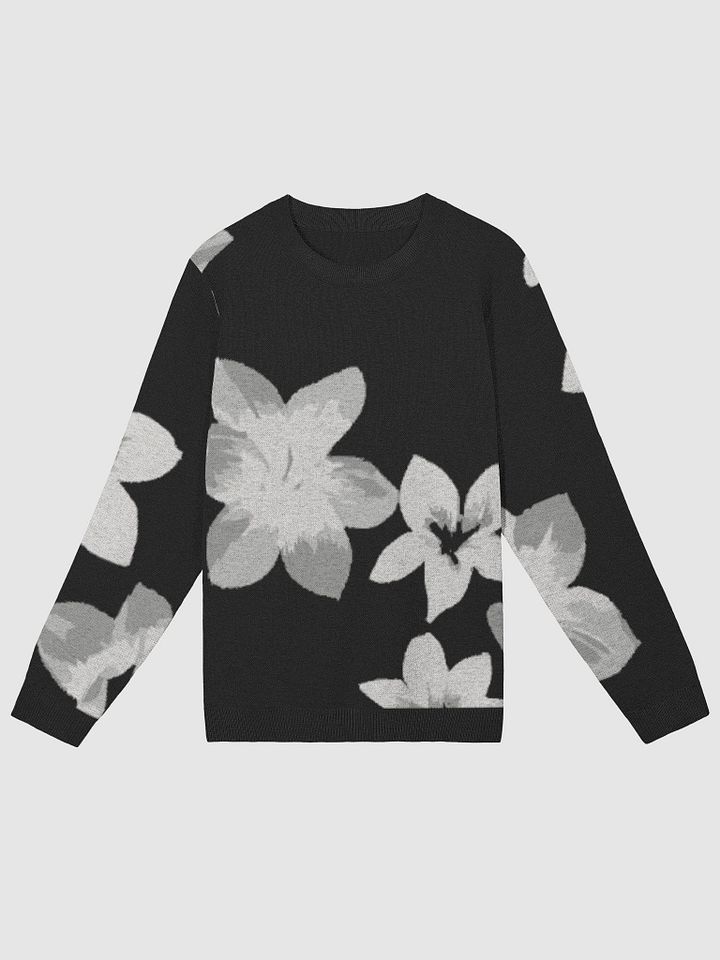 Volcanic Ash Translucent Caribbean Flower Print | Knitted Crewneck Sweater Classic Fit product image (4)