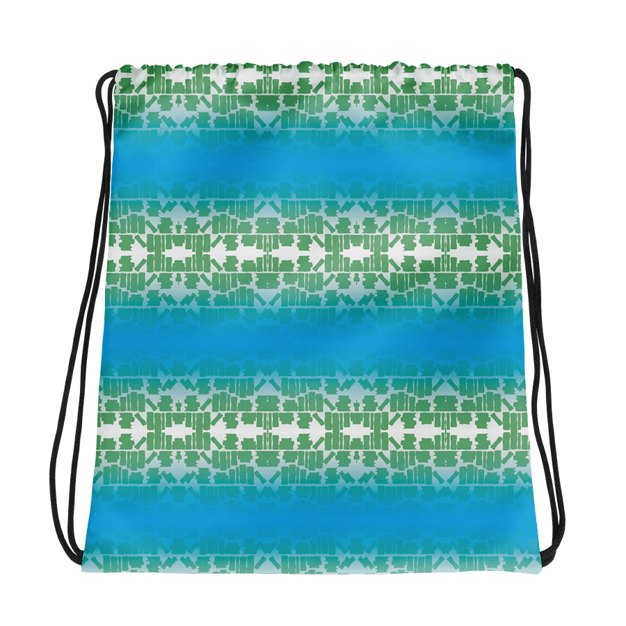 Bookshelf Drawstring Bag (Blue and Green) product image (1)