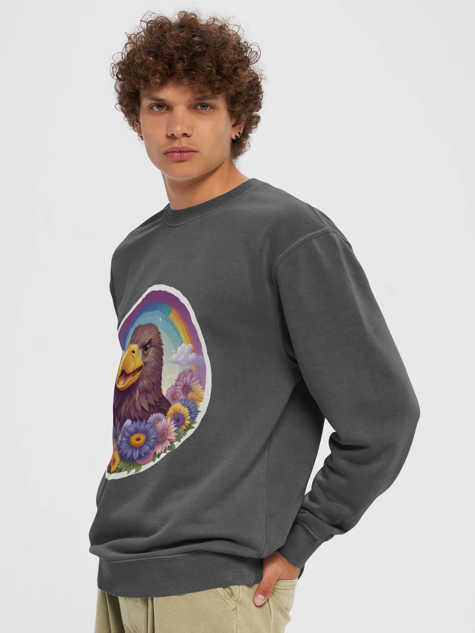 Eagle Bird and Floral Rainbow Sweatshirt product image (26)