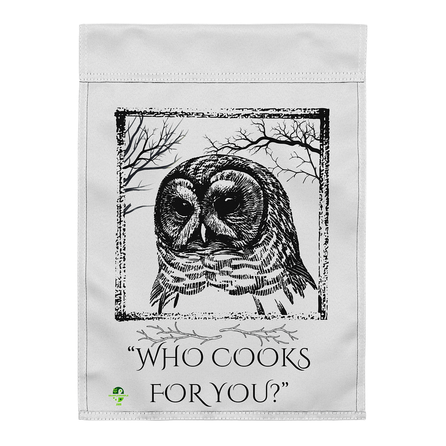 Barred Owl - "Who Cooks For You?" Call Animal Garden Flag product image (2)