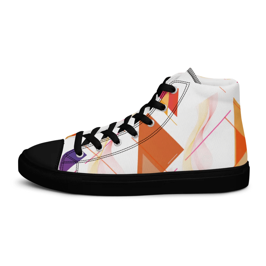 Women's High Top Canvas Shoes -Abstract orange and Purple design product image (6)