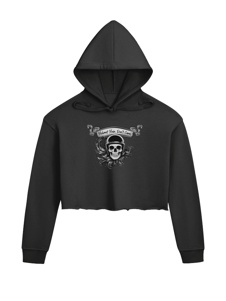 Helmet Hair, Don’t Care – Women’s Fleece Crop Hoodie product image (3)