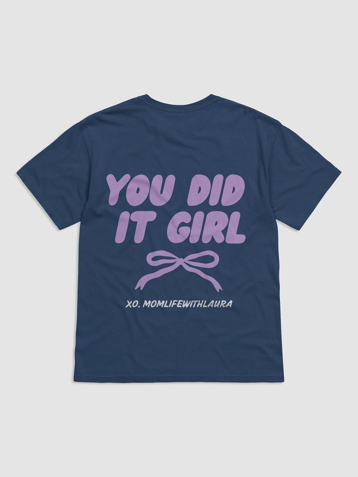 You Did it Girl Bow Comfort Colors Tee - Lilac/True Navy product image (2)