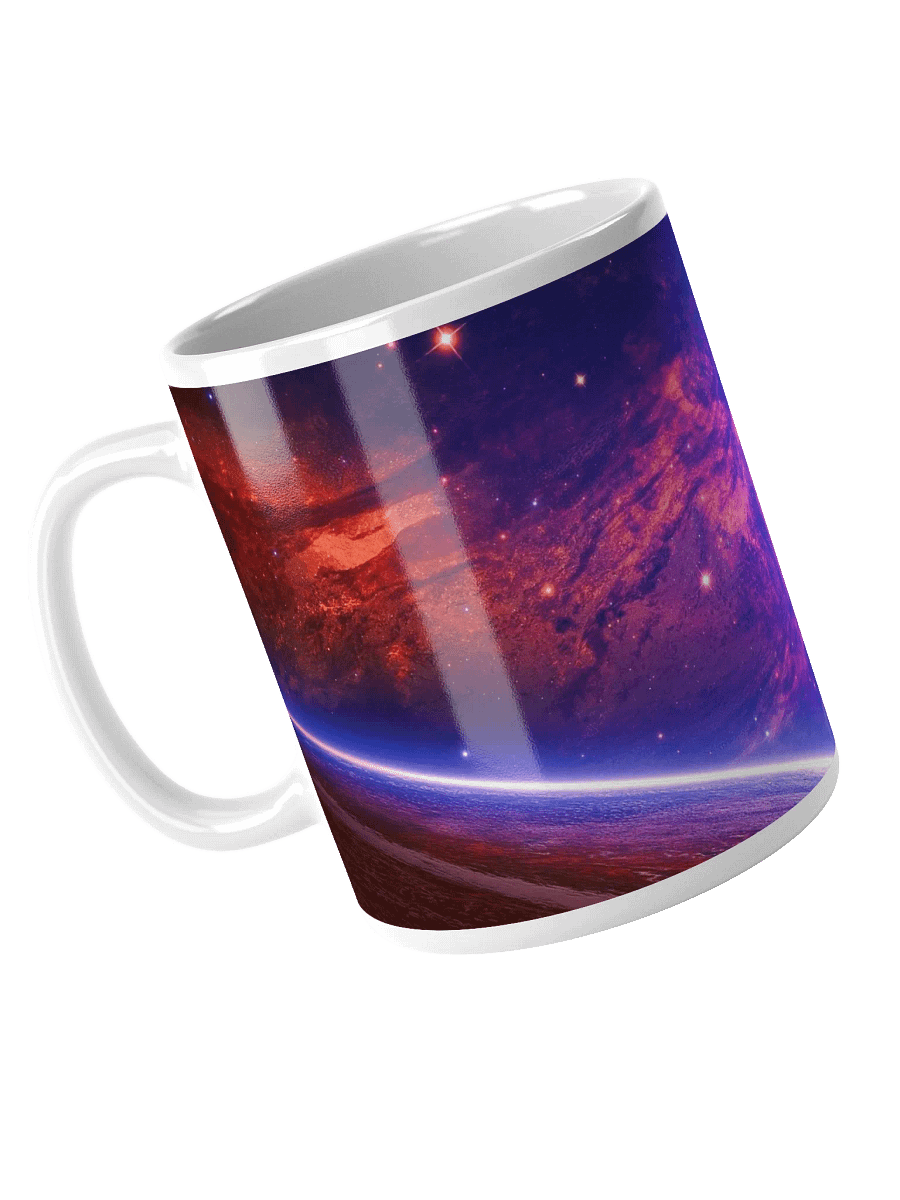 White Glossy Mug W. Background & Logo product image (3)