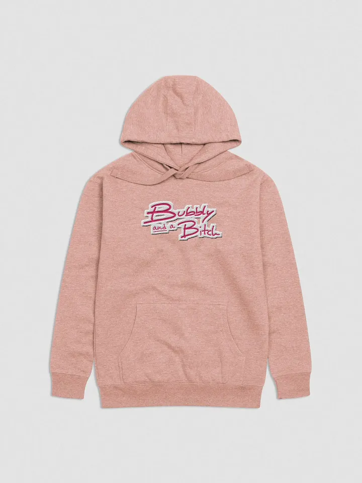 Bubbly and a B*tch (pink bubble design) embroidered heavyweight hoodie product image (2)