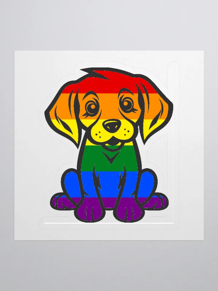 Rainbow Pride Puppy Sticker product image (1)