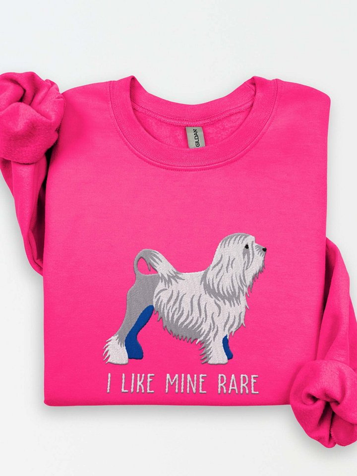 I Like Mine Rare Sweatshirt (Embroidered) of a Löwchen(White) product image (1)