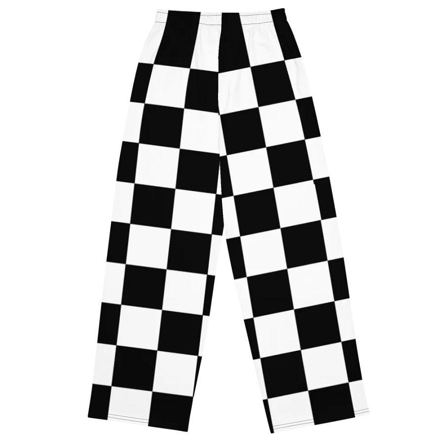 Black and White Big Squares/All-Over Wide Leg Pants Print by Sublicolor product image (3)