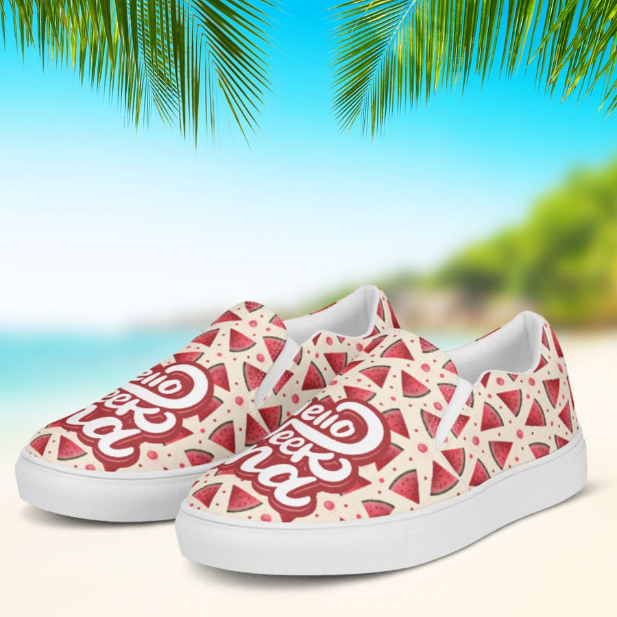 Hello Weekend Watermelon All Over Print Slip On Canvas Shoes product image (6)