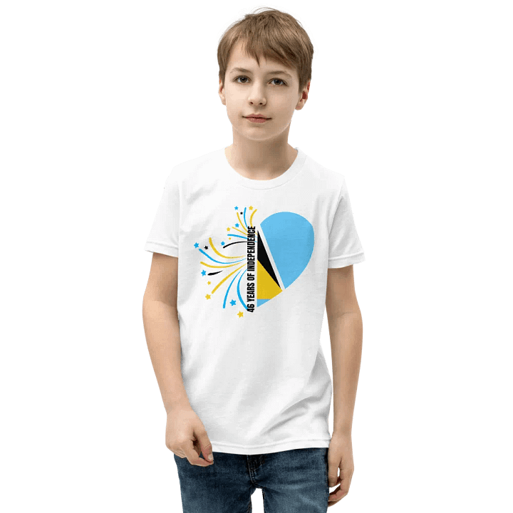 St. Lucia Heart Flag Celebration Youth T-Shirt product image (14)