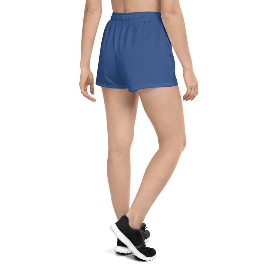 Women's Athletic Shorts, Blue Flowers product image (5)
