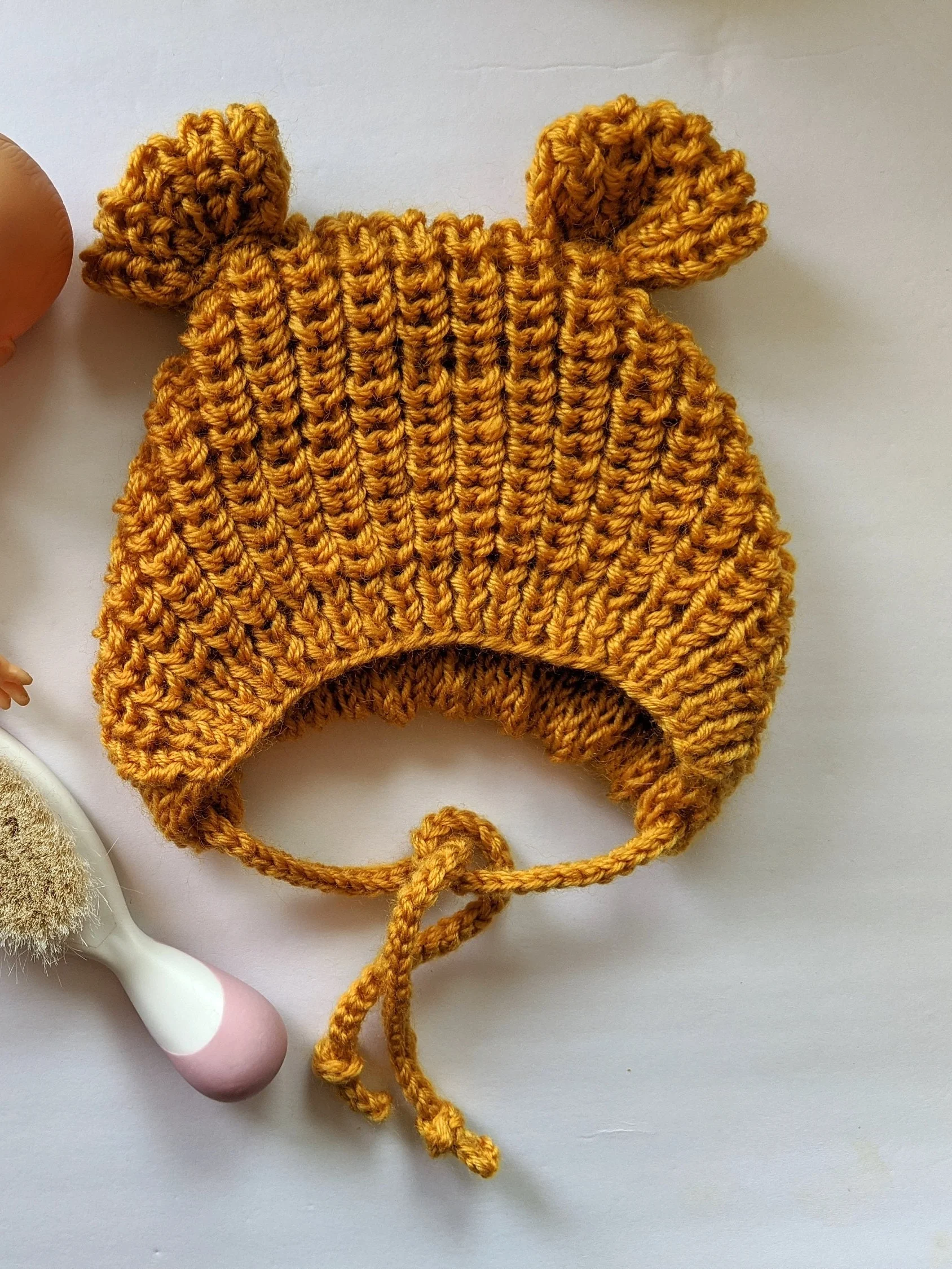 Spikelet Baby Bonnet with Ears Knitting Pattern product image (4)