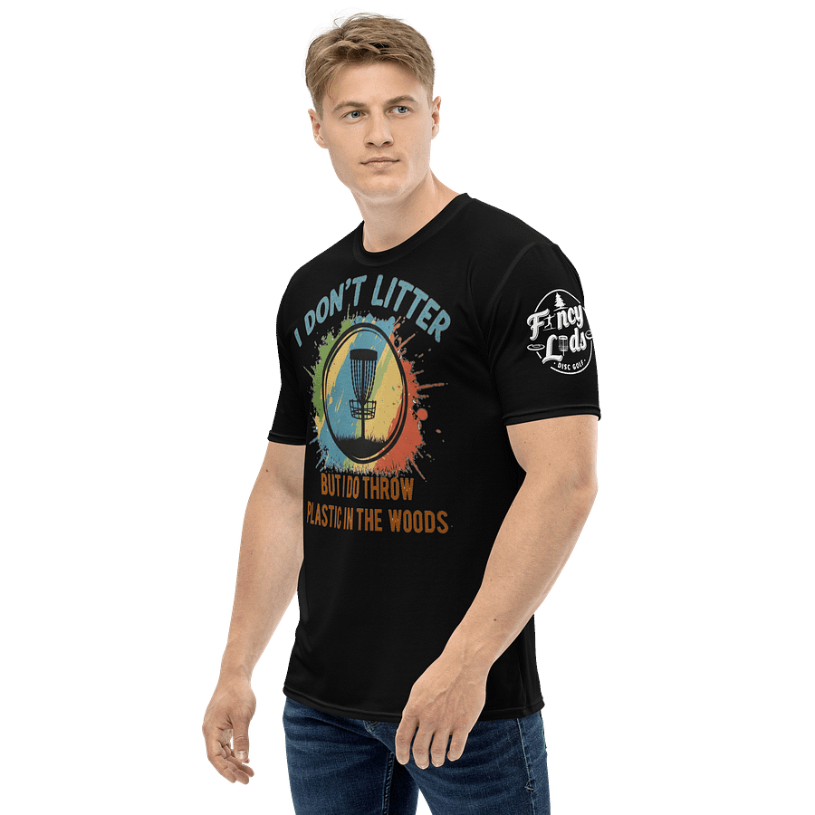 Fancy Lads Men's Black T-Shirt "I Don't Litter But I Do Throw Plastic In The Woods" product image (3)
