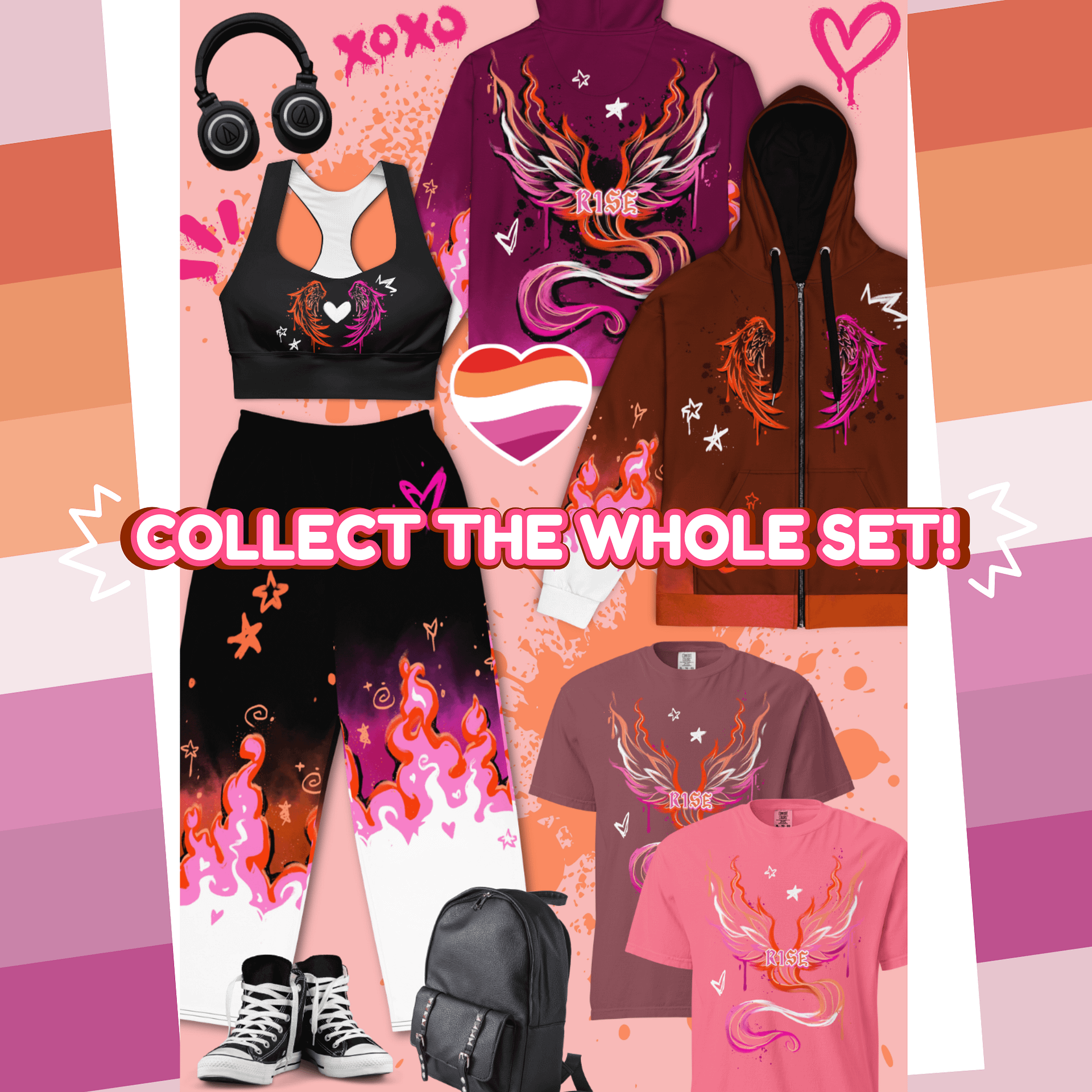 RISE Collection: Subtle Lesbian Pride Phoenix Tee product image (6)