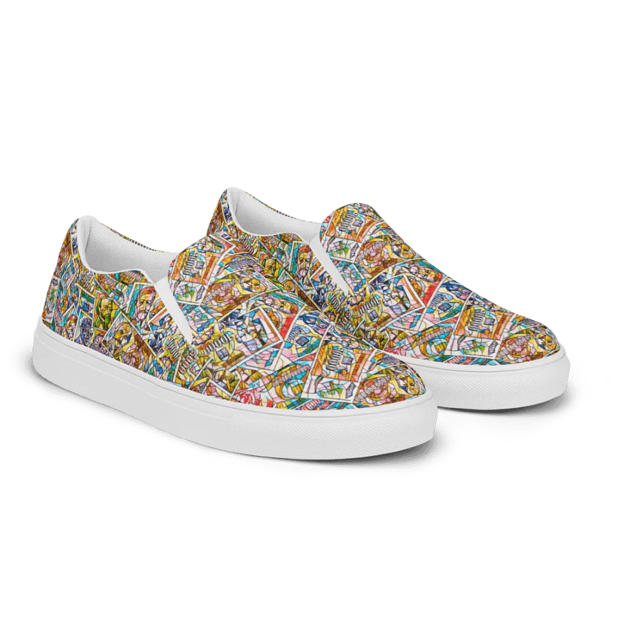 Jugoslovenski inflatorni dinar 1993 (Kolaž/mozaik) Women's Slip-On Canvas Shoes product image (8)
