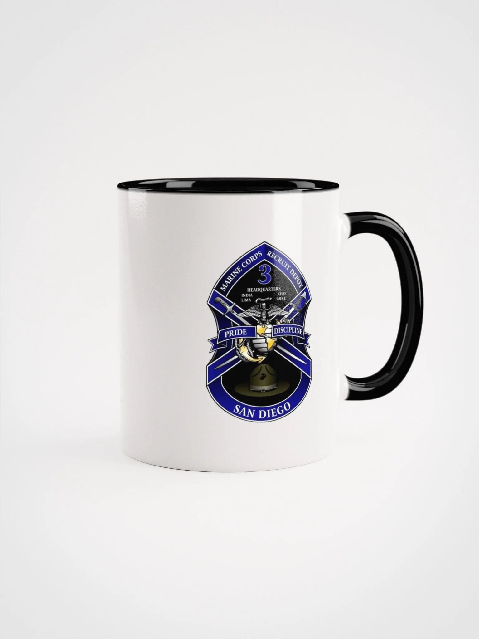3rd Recruit Training Battalion San Diego: Coffee Cup White Exterior/Black Interior product image (1)