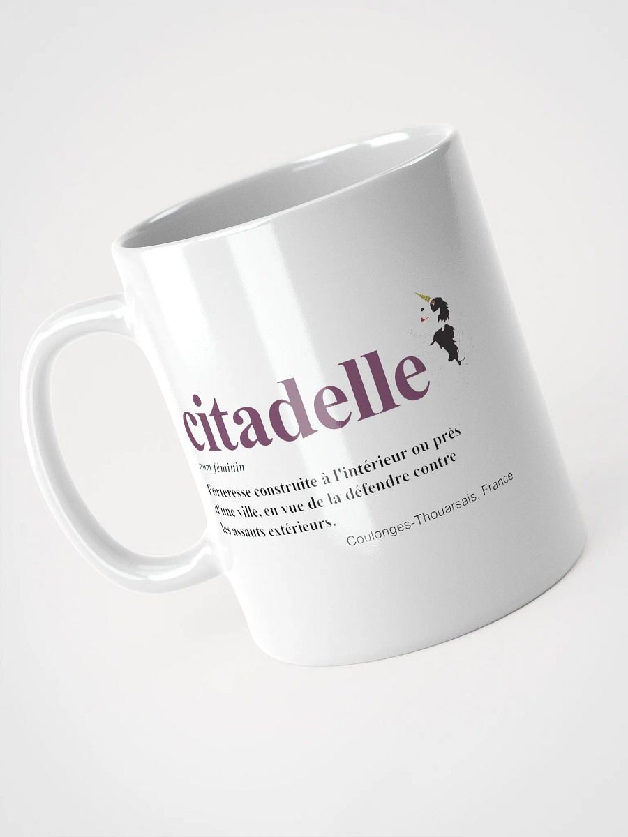White Glossy Mug with Citadelle Definition in French product image (3)