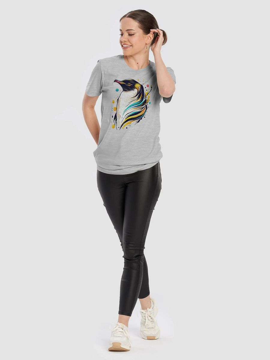 Yellow-Eyed Penguin T-Shirt, Artistic Wildlife Bird Tee, Abstract Penguin Graphic, Nature-Inspired Animal Lover T-shirt product image (6)